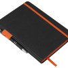 Бизнес блокнот "Bossy Junior" с цветным срезом, твердая обложка, 96 листов, черный и оранжевый