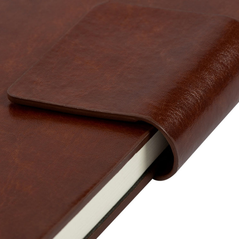 Бизнес блокнот А5 "Monoi" с клапаном, твердая обложка, 128 листов, коричневый