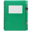 Блокнот "Контакт" с ручкой, зеленый