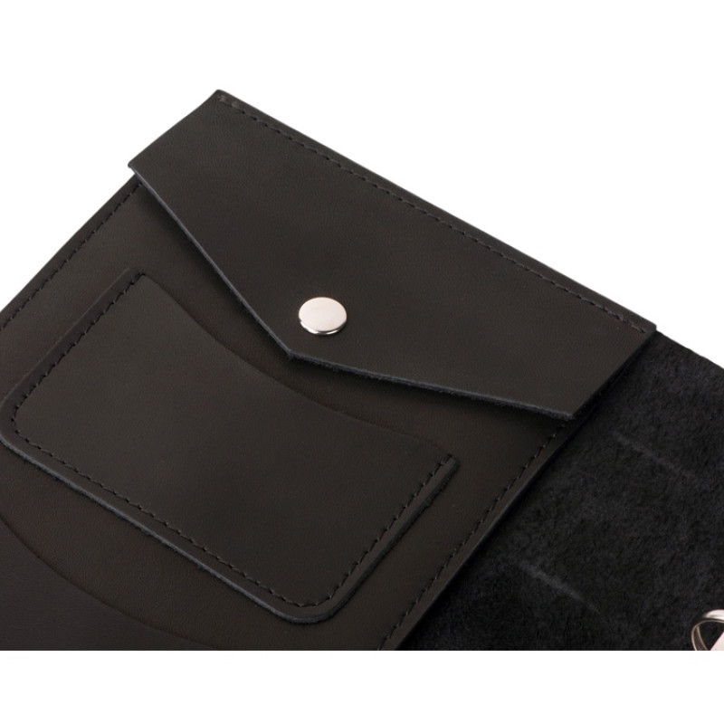 Блокнот кожаный А5 на кольцах, черный