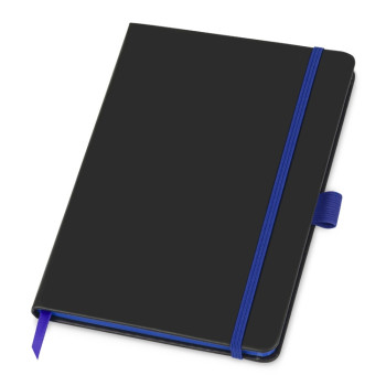 Блокнот "ColorNote Black", твердая обложка A5, 80 листов, черный с синим