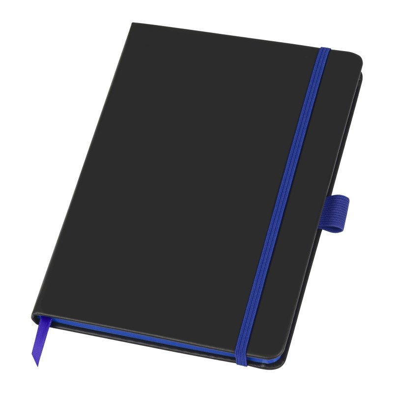 Блокнот "ColorNote Black", твердая обложка A5, 80 листов, черный с синим