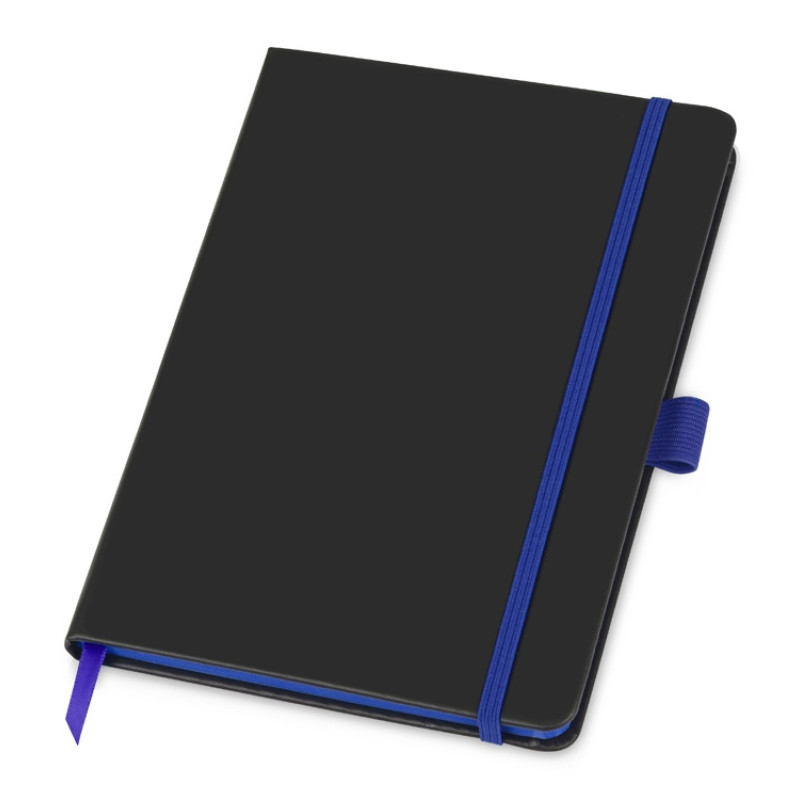 Блокнот "ColorNote Black", твердая обложка A5, 80 листов, черный с синим