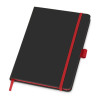 Блокнот "ColorNote Black", твердая обложка A5, 80 листов, черный с красным