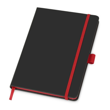 Блокнот "ColorNote Black", твердая обложка A5, 80 листов, черный с красным