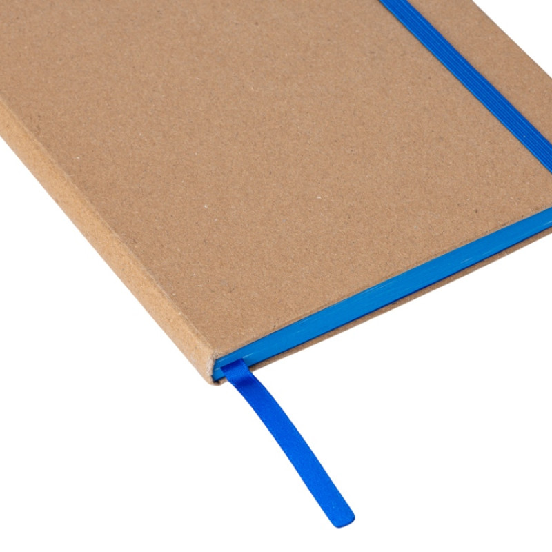 Блокнот A5 "Sevilia Color", твердая обложка из крафта, 80 листов, цветной срез и форзац, натуральный/синий