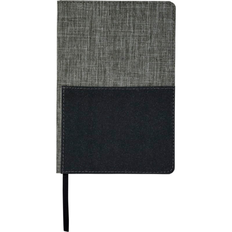 Блокнот Mera RPET размера A5 с передним карманом, серый