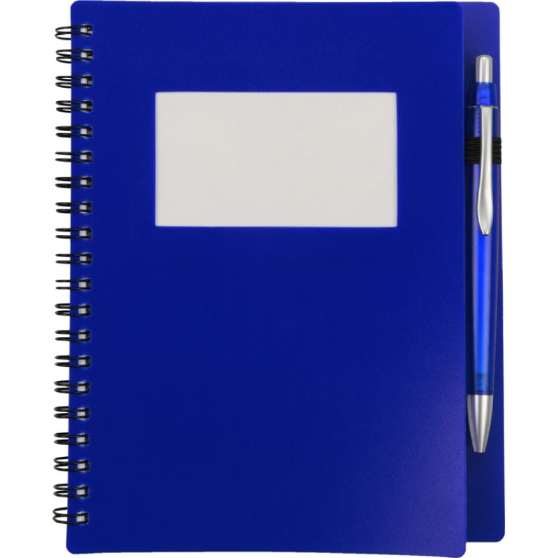 Блокнот "Контакт" с ручкой, синий