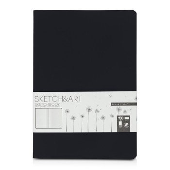 Скетчбук "Sketch & Art" в мягком переплете 147х210 мм, 24 л. белой бумаги 150 г/м2, черный