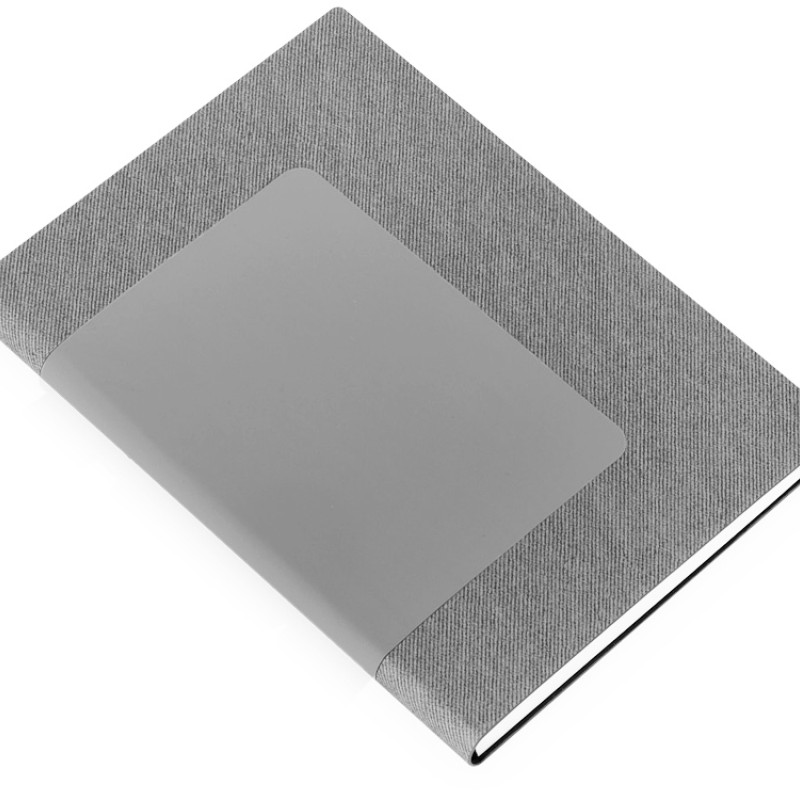 Бизнес блокнот "Supreme" с вставкой из софт-тача, гибкая обложка, 128 листов, серый