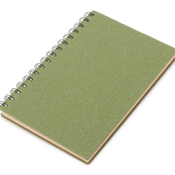 Блокнот на спирали в картонной обложке с переработанной бумагой "Mania", зеленый
