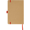 Блокнот A5 "Sevilia Color", твердая обложка из крафта, 80 листов, цветной срез и форзац, натуральный/красный