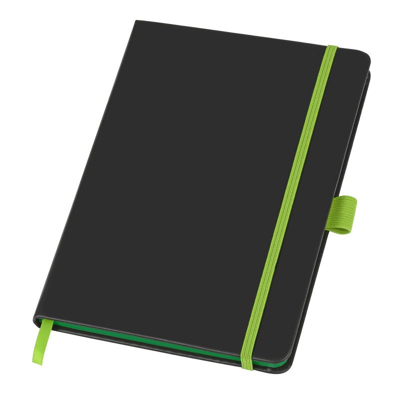 Блокнот "ColorNote Black", твердая обложка A5, 80 листов, черный с зеленым яблоком Блокнот "ColorNote Black", твердая обложка A5, 80 листов, черный с зеленым яблоком