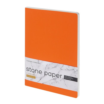 Тетрадь с каменной бумагой А5 "Carrara" 40 л., линейка, оранжевый