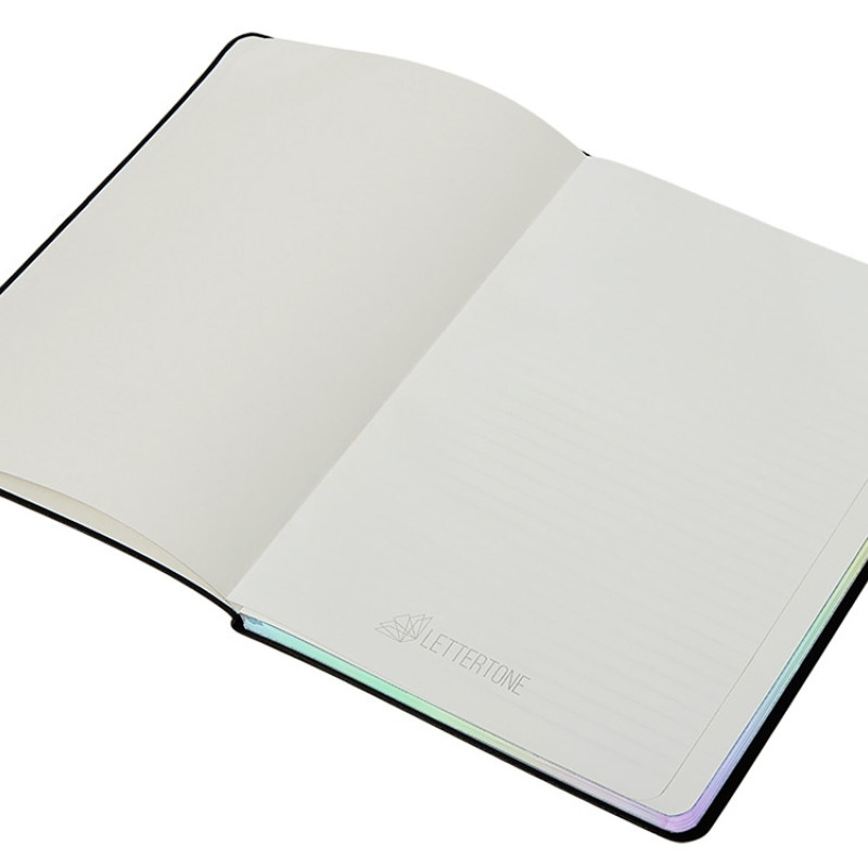 Блокнот А5 в гибкой обложке "Fellini" с голографическим срезом, черный