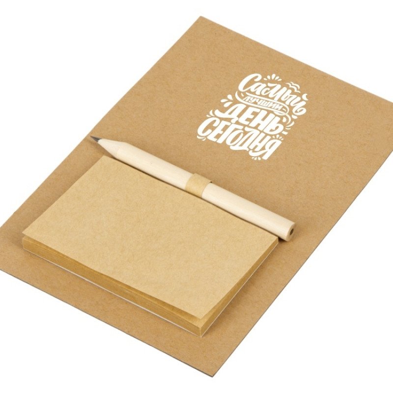 Магнит с блокнотом и карандашом для заметок "Magny", натуральный