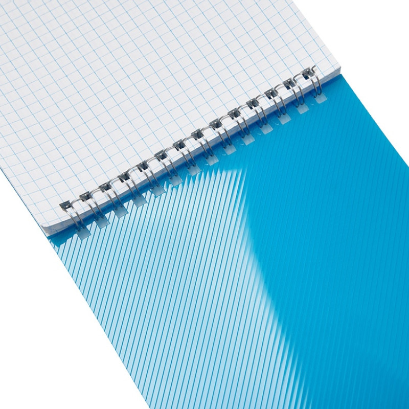 Блокнот на пружине в пластиковой обложке А5, синий