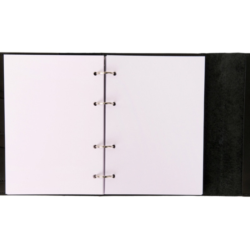 Блокнот кожаный А5 на кольцах, черный