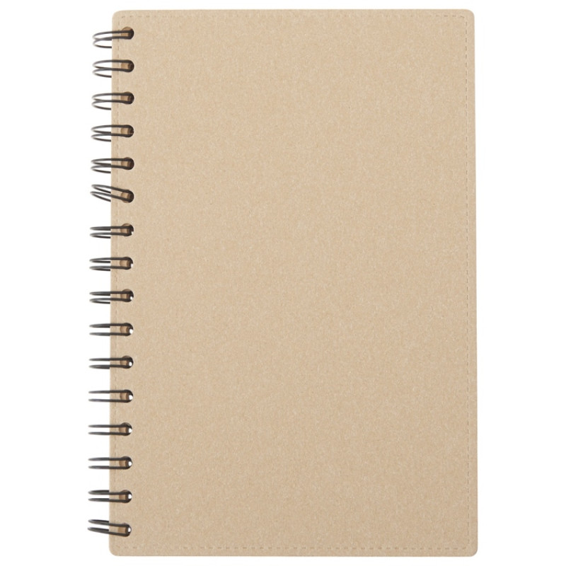 Блокнот на спирали в картонной обложке с переработанной бумагой "Mania", натуральный