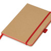 Блокнот A5 "Sevilia Color", твердая обложка из крафта, 80 листов, цветной срез и форзац, натуральный/красный