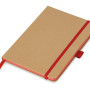 Блокнот A5 "Sevilia Color", твердая обложка из крафта, 80 листов, цветной срез и форзац, натуральный/красный