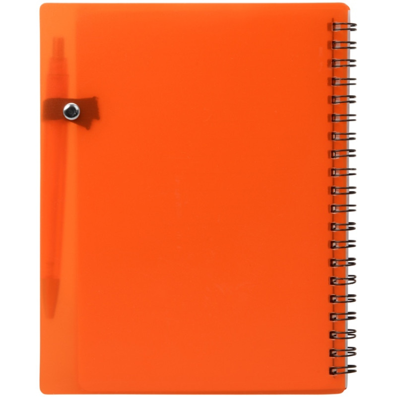 Блокнот "Контакт" с ручкой, оранжевый