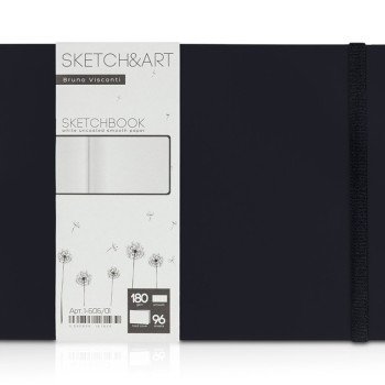 Скетчбук "Sketch & Art" в твердом переплете 213х146 мм, 96 л. белой бумаги 180 г/м2, черный
