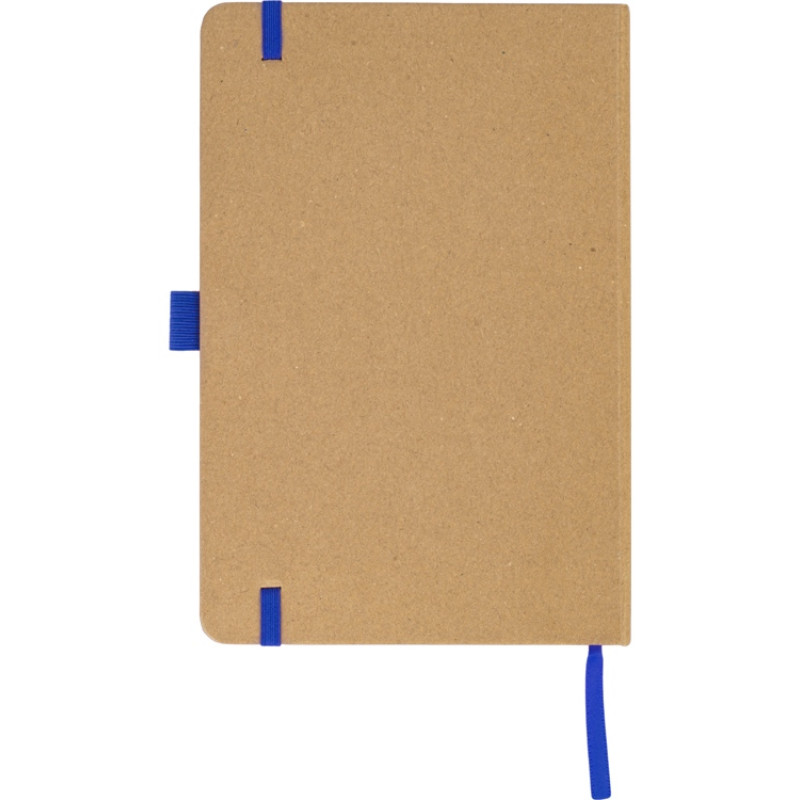 Блокнот A5 "Sevilia Color", твердая обложка из крафта, 80 листов, цветной срез и форзац, натуральный/синий