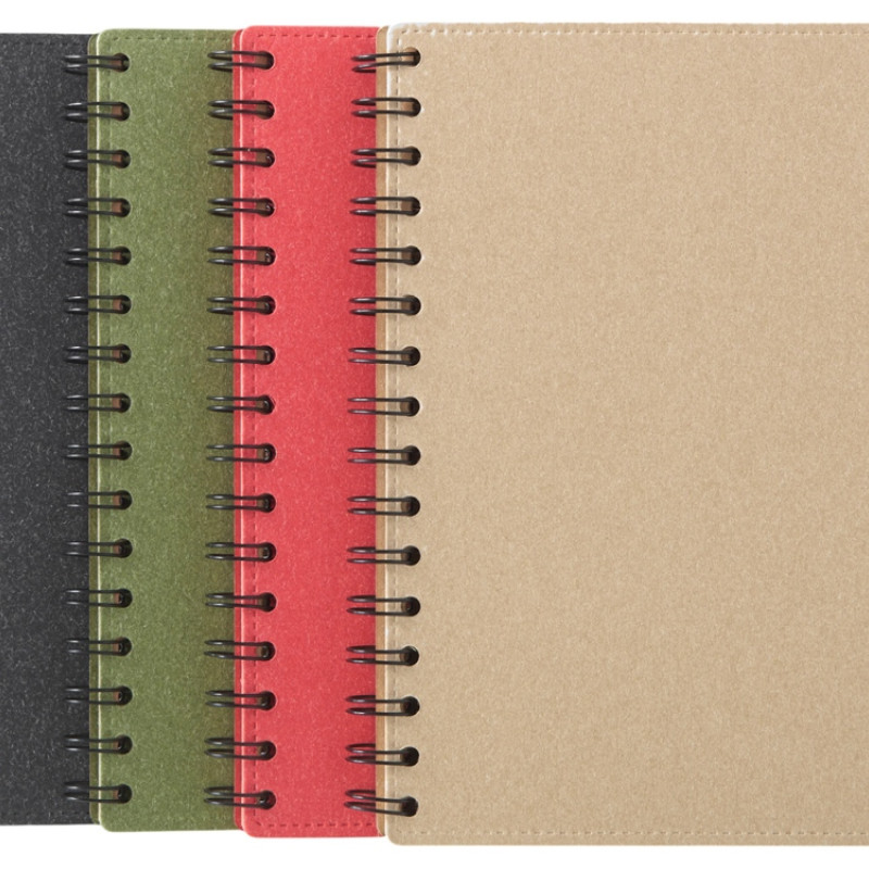 Блокнот на спирали в картонной обложке с переработанной бумагой "Mania", красный