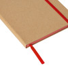 Блокнот A5 "Sevilia Color", твердая обложка из крафта, 80 листов, цветной срез и форзац, натуральный/красный