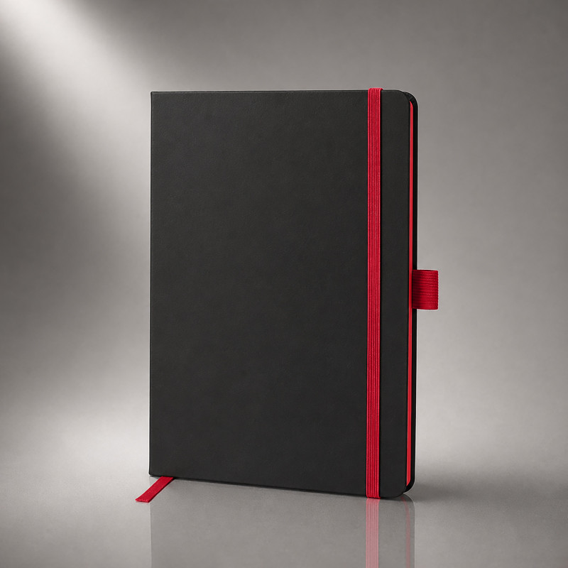Блокнот "ColorNote Black", твердая обложка A5, 80 листов, черный с красным (Р) Блокнот "ColorNote Black", твердая обложка A5, 80 листов, черный с красным (Р)