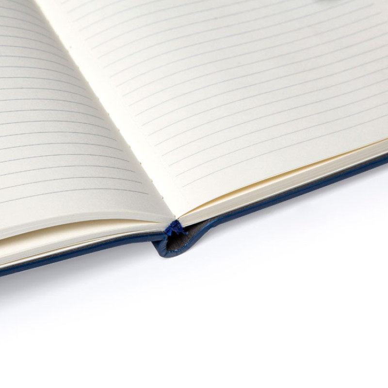 Бизнес блокнот А5 "Monoi" с клапаном, твердая обложка, 128 листов, темно-синий (Р)