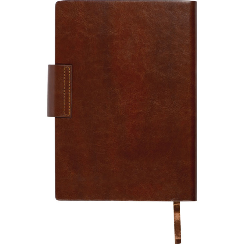 Бизнес блокнот А5 "Monoi" с клапаном, твердая обложка, 128 листов, коричневый