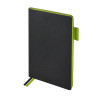 Блокнот А5 "Boston", черный с салатовым срезом