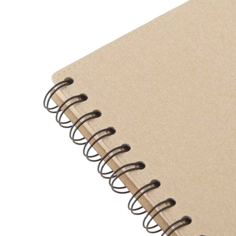 Блокнот на спирали в картонной обложке с переработанной бумагой "Mania", натуральный