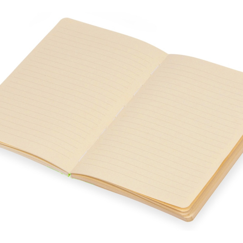 Блокнот А5 из переработанного тростника и RPET "Adiantum", 80 листов, гибкая обложка, зеленое яблоко