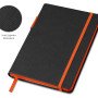 Бизнес блокнот "Bossy Junior" с цветным срезом, твердая обложка, 96 листов, черный и оранжевый