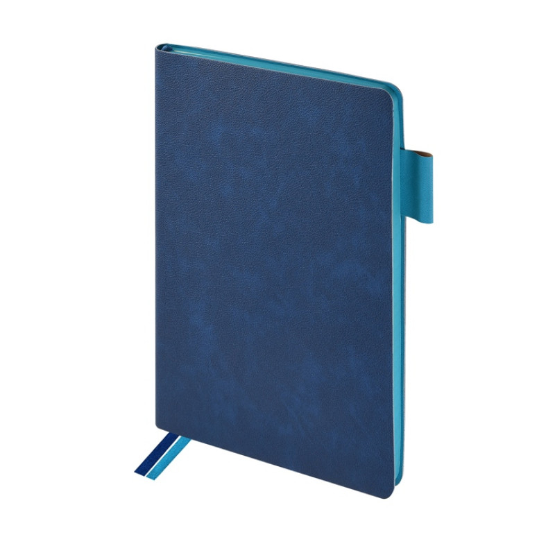Блокнот А5 "Boston", синий с голубым срезом