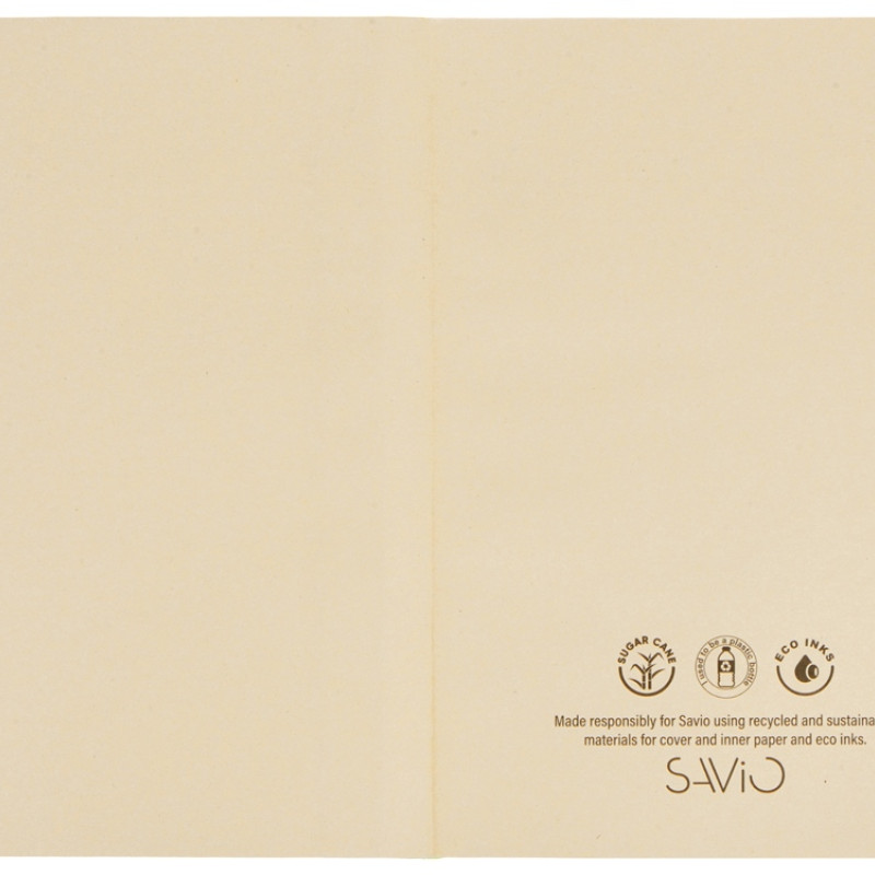 Блокнот А5 из переработанного тростника и RPET "Adiantum", 80 листов, гибкая обложка, красный