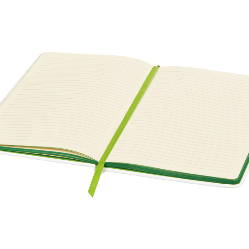 Блокнот "ColorNote White", твердая обложка A5, 80 листов, белый и зеленое яблоко