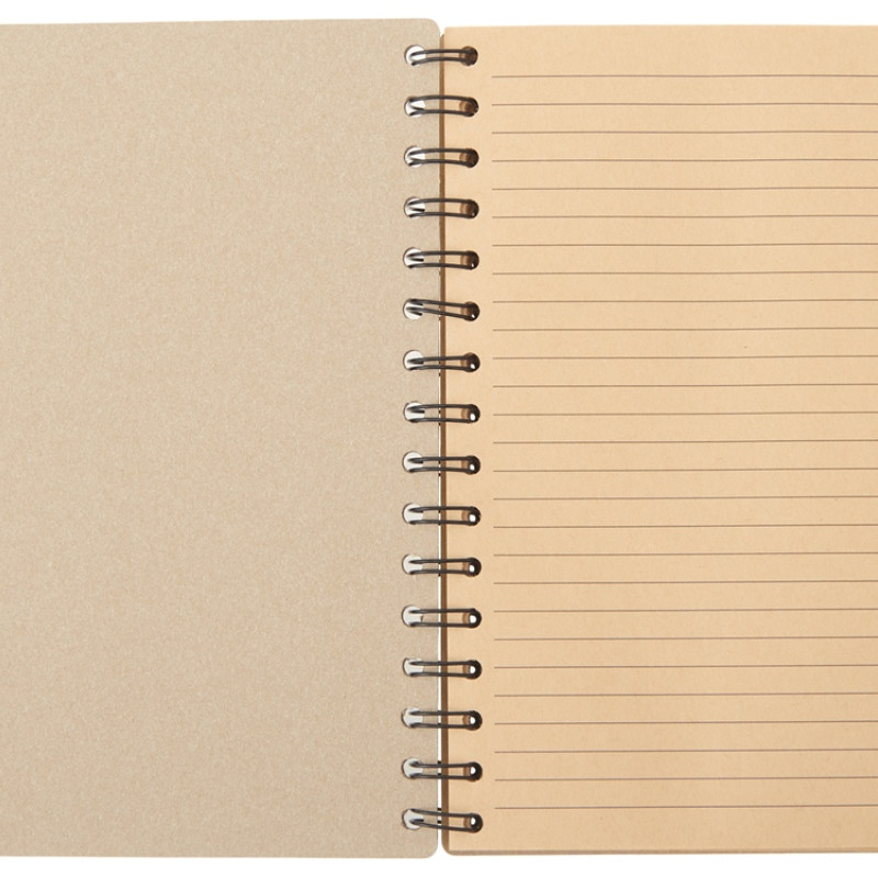 Блокнот на спирали в картонной обложке с переработанной бумагой "Mania", натуральный