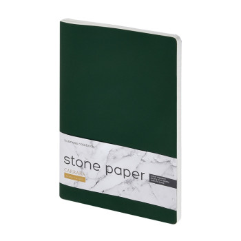 Тетрадь с каменной бумагой А5 "Carrara" 40 л., линейка, зеленый