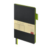 Блокнот А5 "Boston", черный с салатовым срезом
