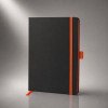 Блокнот "ColorNote Black", твердая обложка A5, 80 листов, черный с оранжевым
