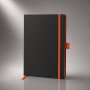Блокнот "ColorNote Black", твердая обложка A5, 80 листов, черный с оранжевым