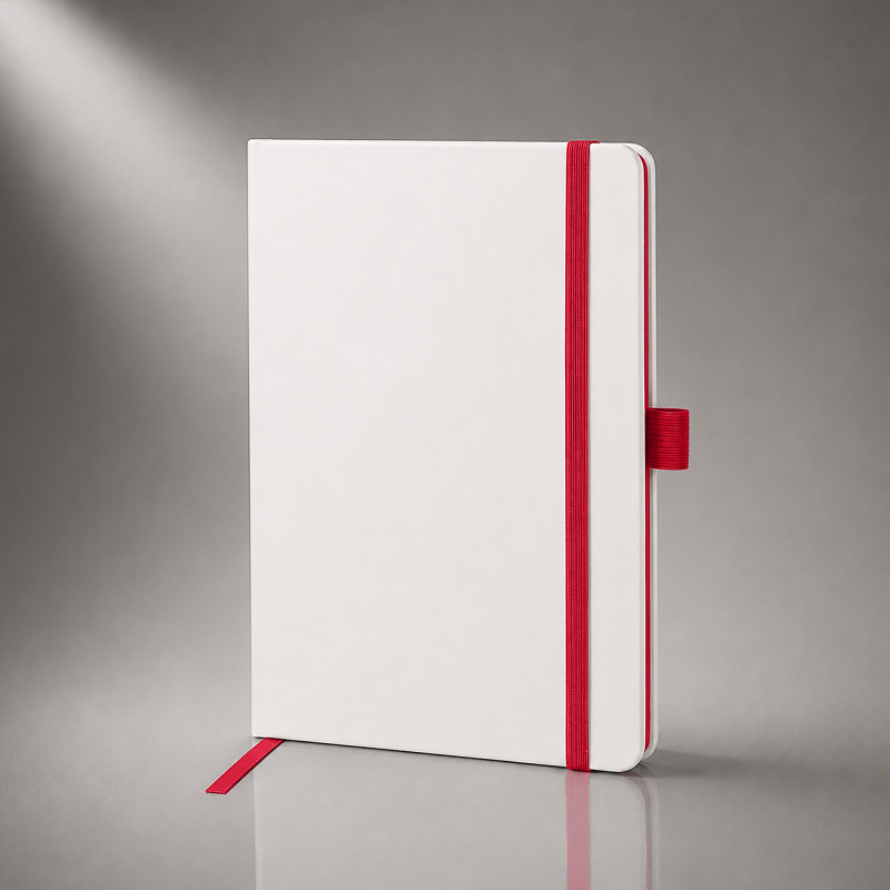 Блокнот "ColorNote White", твердая обложка A5, 80 листов, белый с красным Блокнот "ColorNote White", твердая обложка A5, 80 листов, белый с красным