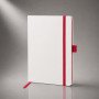 Блокнот "ColorNote White", твердая обложка A5, 80 листов, белый с красным