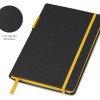 Бизнес блокнот "Bossy Junior" с цветным срезом, твердая обложка, 96 листов, черный и желтый