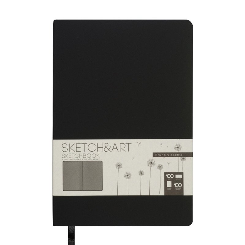 Скетчбук "Sketch & Art" в мягком переплете 140х210 мм, 100 л. черной бумаги 100 гр., черный Скетчбук "Sketch & Art" в мягком переплете 140х210 мм, 100 л. черной бумаги 100 гр., черный