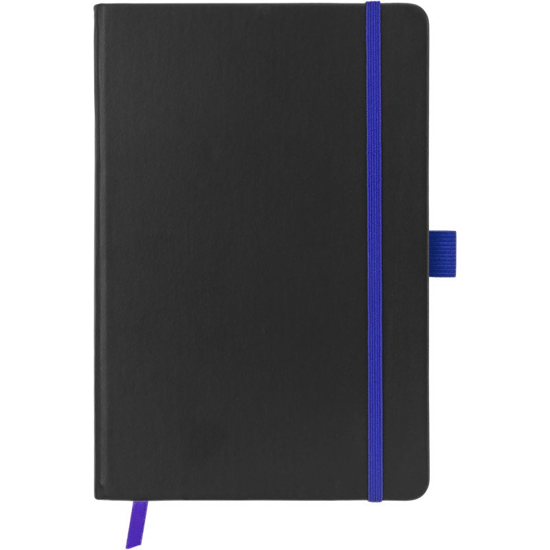 Блокнот "ColorNote Black", твердая обложка A5, 80 листов, черный с синим